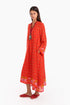 Long dress in printed cotton gauze with side pockets